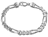 Men's Bracelet Figaro Chain 8 Inches in Sterling Silver
